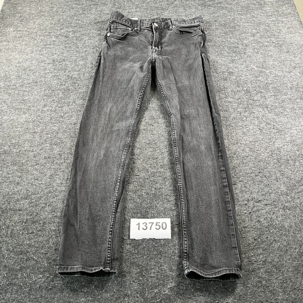 H&M Jeans Mens 32x32 Black Excellent Slim Fit &Denim Straight Leg Pants